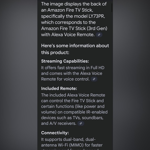 Amazon Fire TV Stick, Model #LY73PR 3rd Generation w/Alexa Voice Remote - Picture 8 of 10